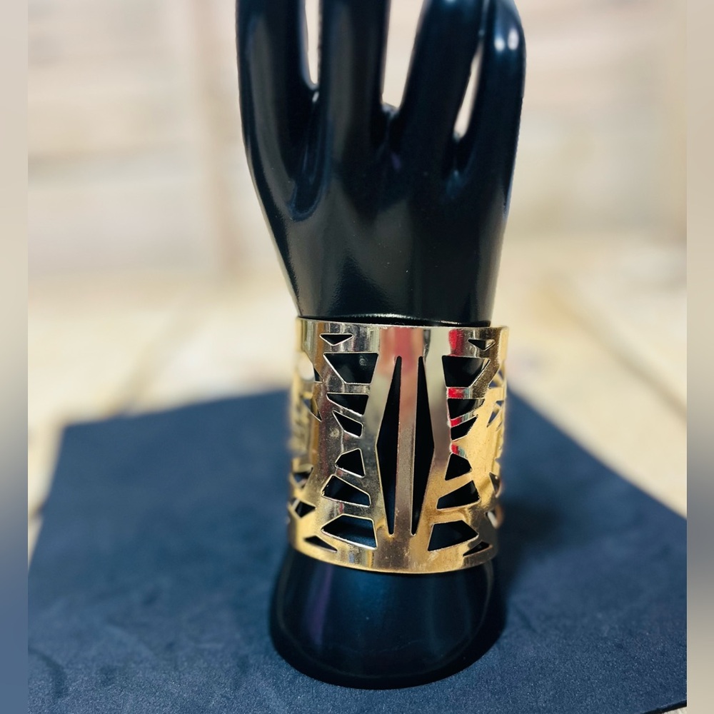 Gold Metal Open Cuff Bracelet